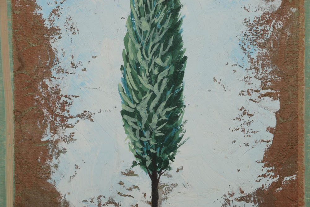 Jacques Lamy Mixed Media Painting on Board of Cypress