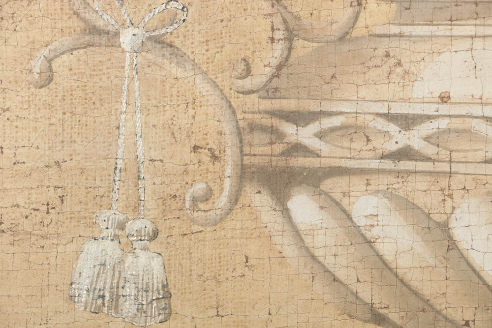 Jacques Lamy Fresco Painting on Burlap of Still Life