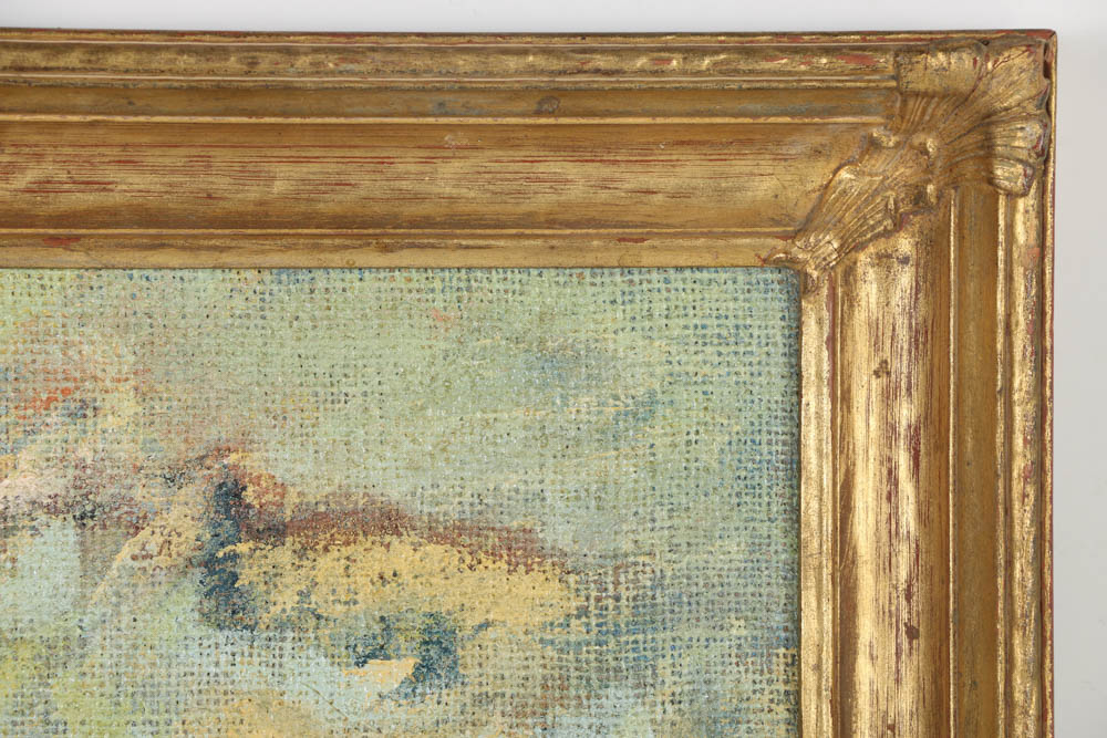 Jacques Lamy Plaster Painting on Burlap "Santa Maria della Salute"