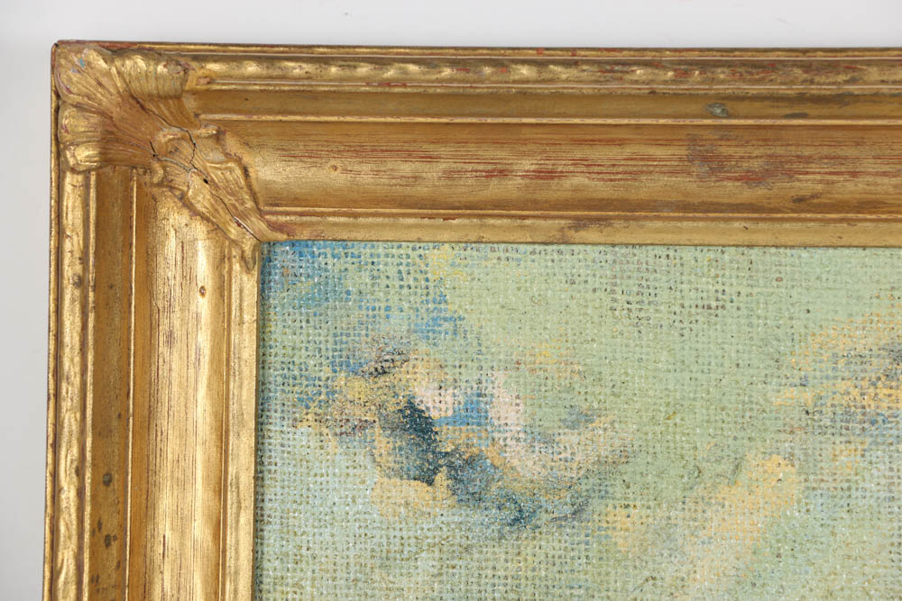 Jacques Lamy Plaster Painting on Burlap "Santa Maria della Salute"