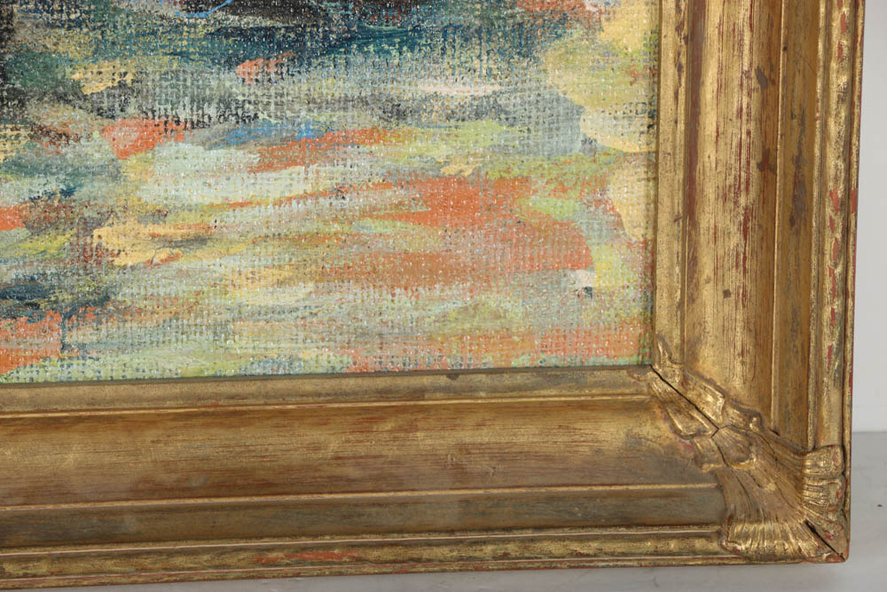 Jacques Lamy Plaster Painting on Burlap "Santa Maria della Salute"