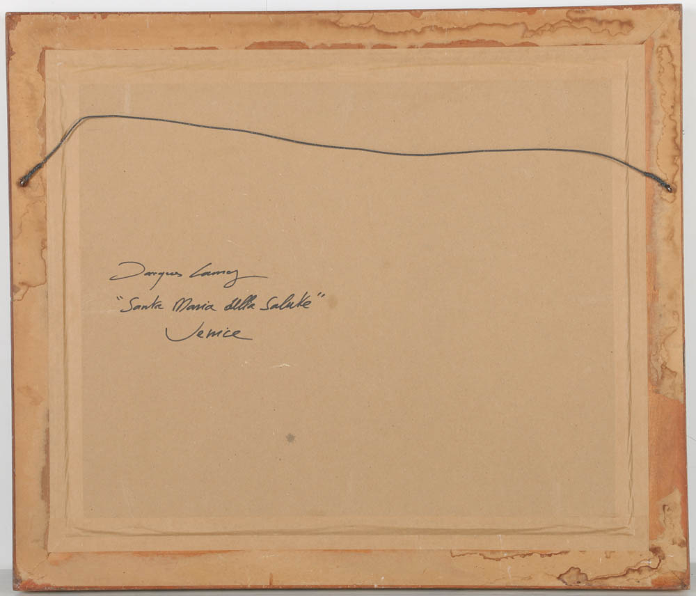 Jacques Lamy Plaster Painting on Burlap "Santa Maria della Salute"