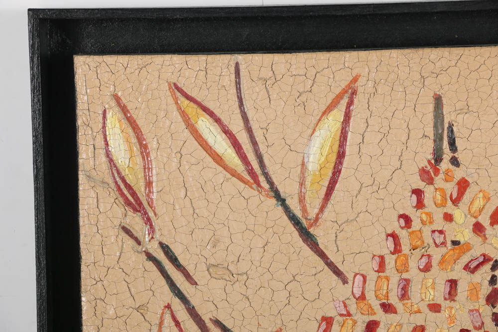 Jacques Lamy Acrylic and Plaster Painting on Board Abstract Still Life