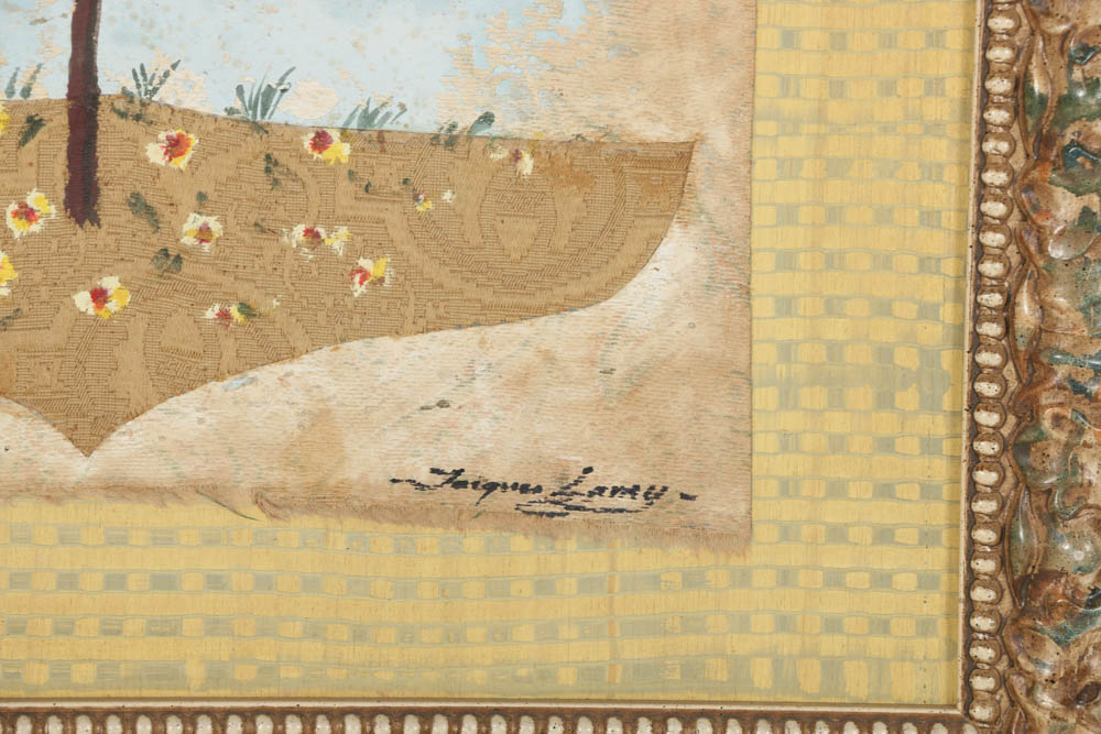 Jacques Lamy Mixed Media Composition on Board of a Flowering Tree