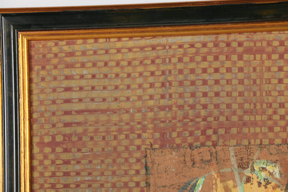 Jacques Lemy Mixed Media Painting on Board of Bamboo