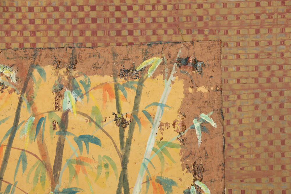 Jacques Lemy Mixed Media Painting on Board of Bamboo