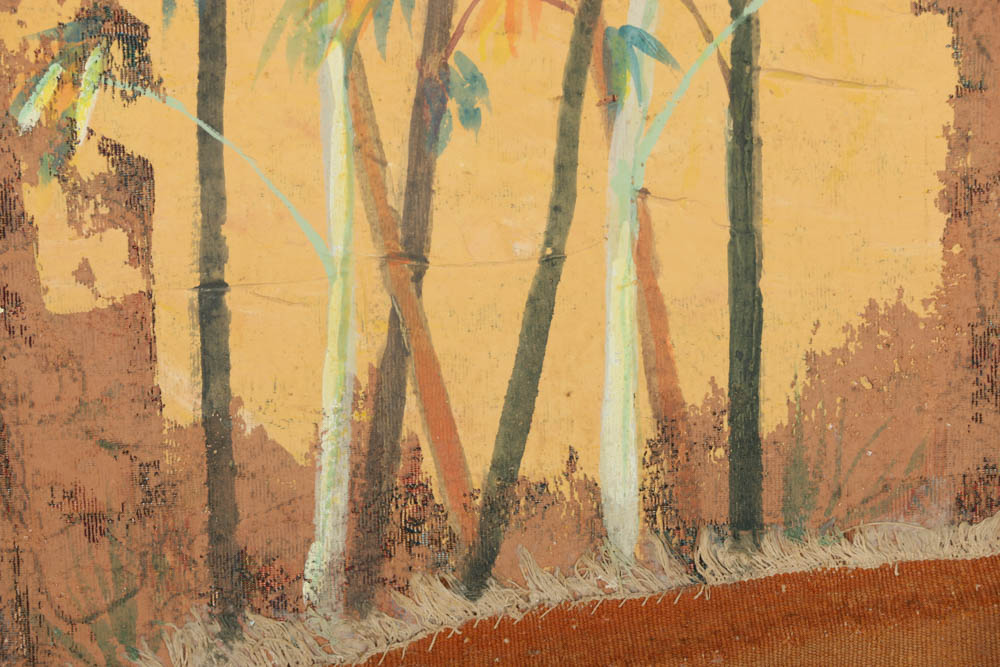 Jacques Lemy Mixed Media Painting on Board of Bamboo