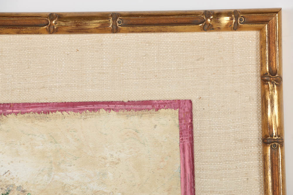 Jacques Lemy Mixed Media Painting on Board of Rose Bush