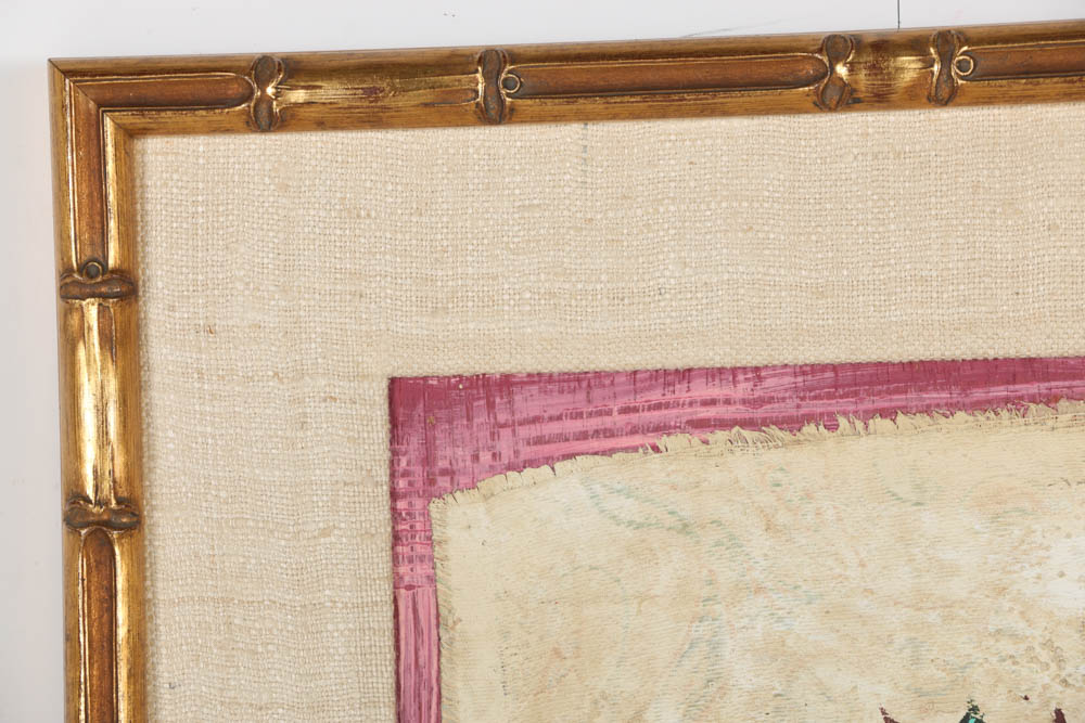 Jacques Lemy Mixed Media Painting on Board of Rose Bush