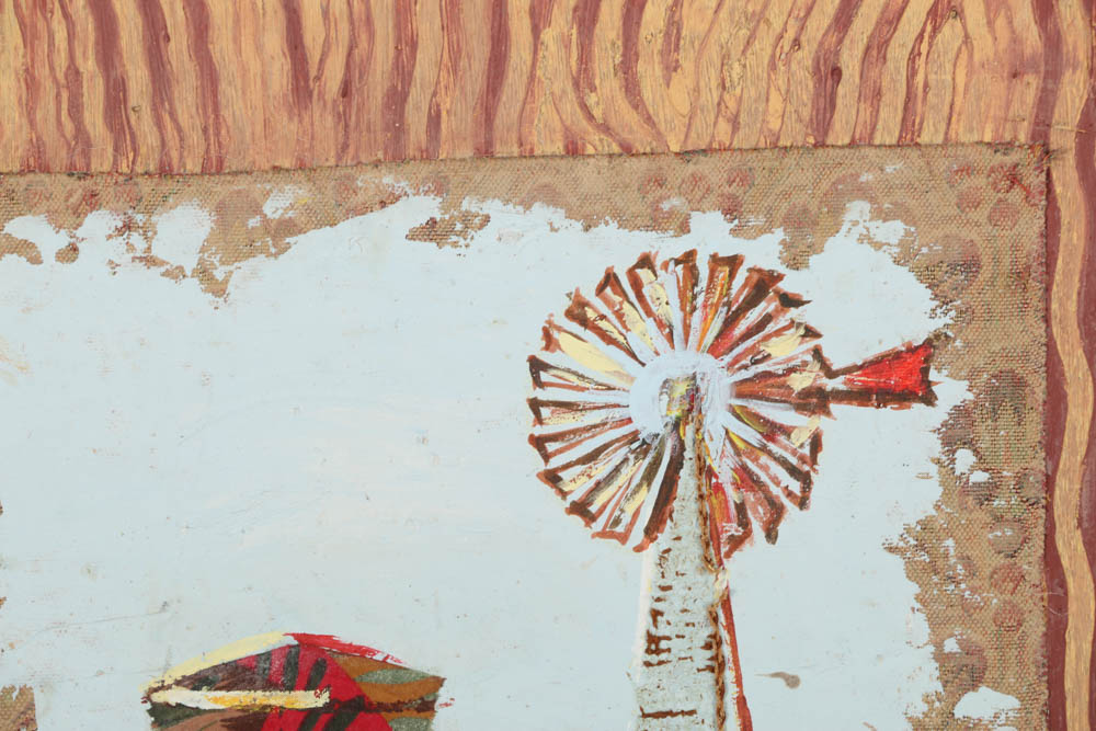 Jacques Lamy Mixed Media Painting on Board of Countryside Scene