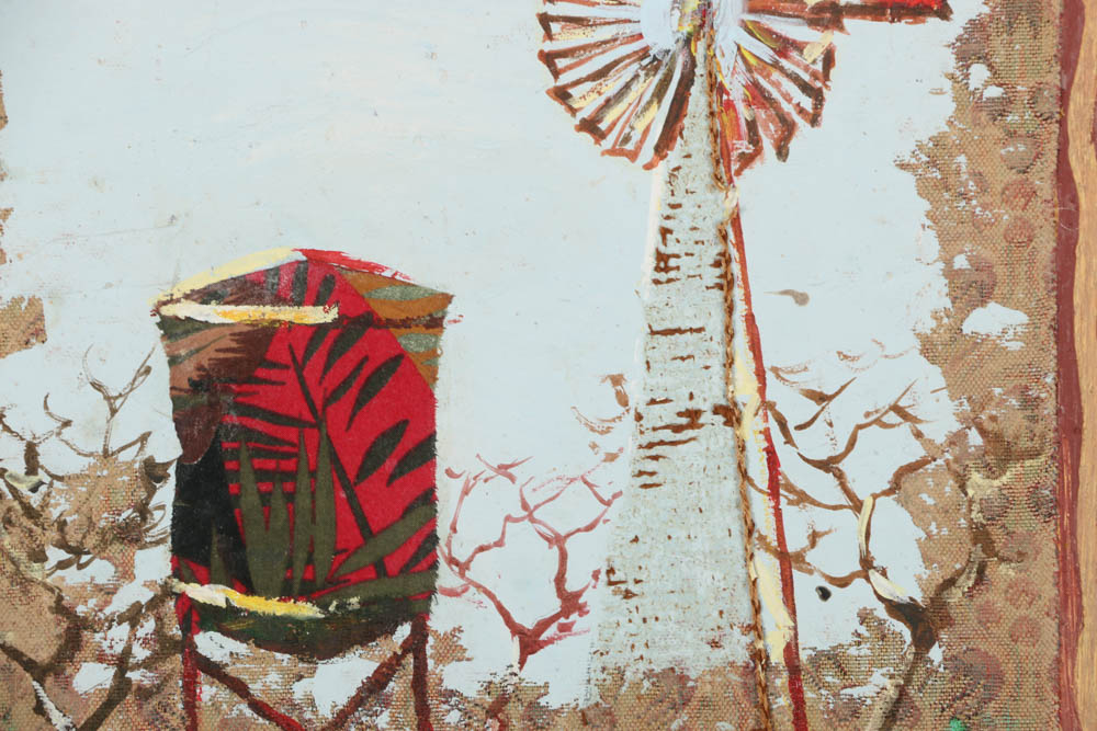 Jacques Lamy Mixed Media Painting on Board of Countryside Scene