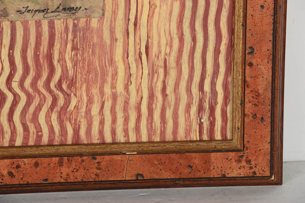 Jacques Lamy Mixed Media Painting on Board of Countryside Scene