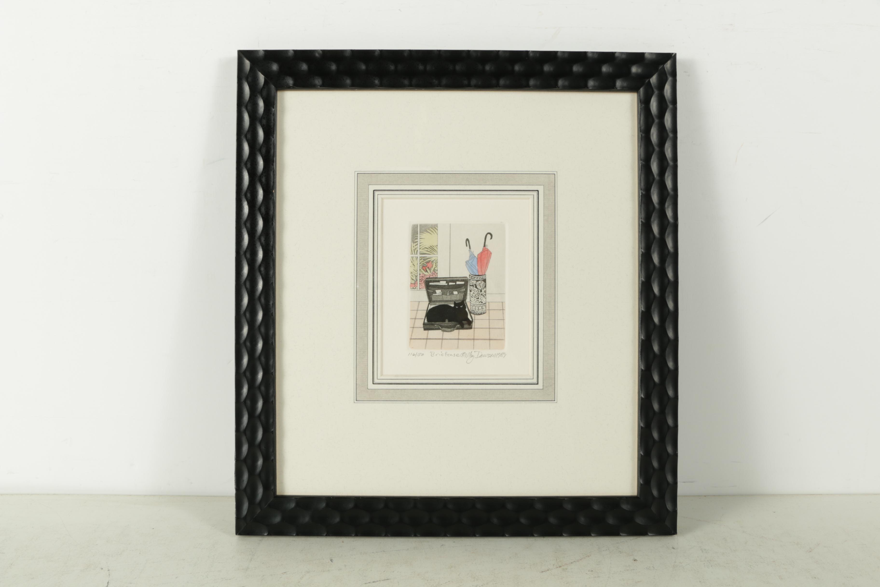 Meg Dawson Limited Edition Hand Colored Etchings on Paper