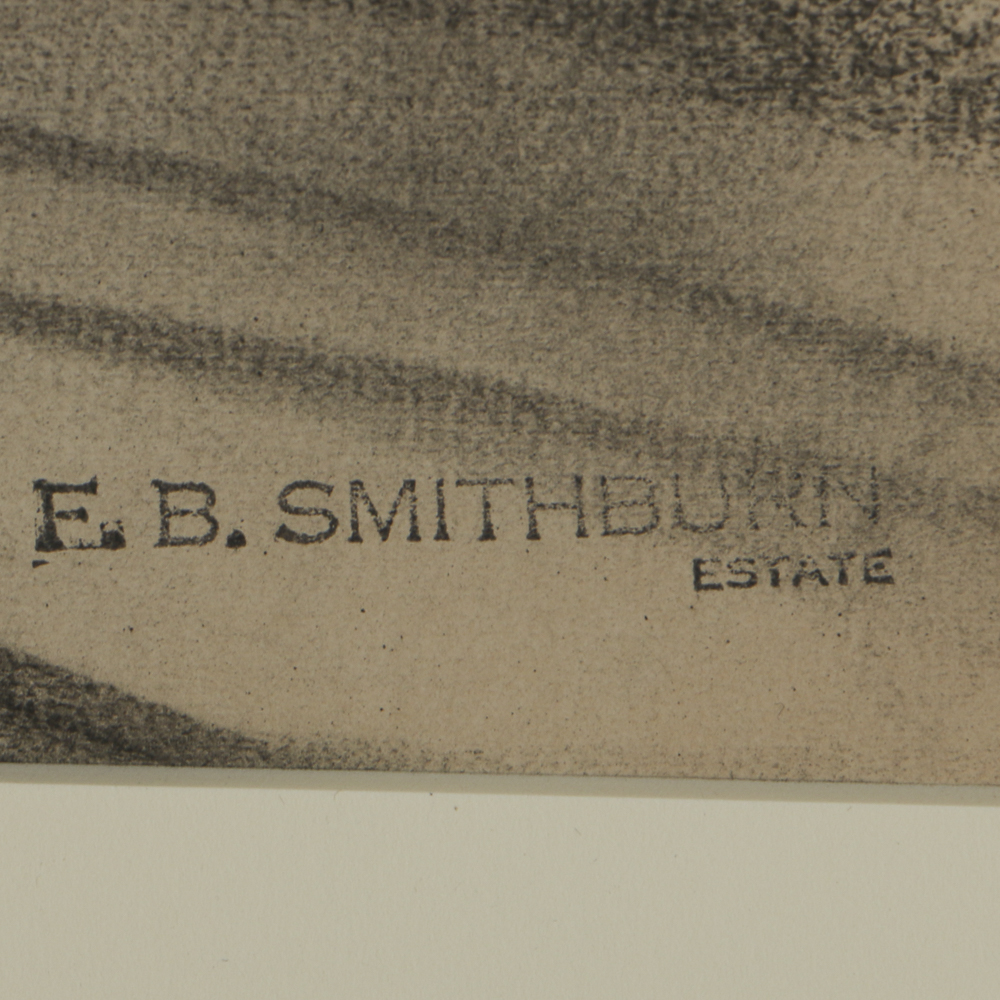 Florence Bartley Smithburn Charcoal Drawing on Paper of a Wagon Scene