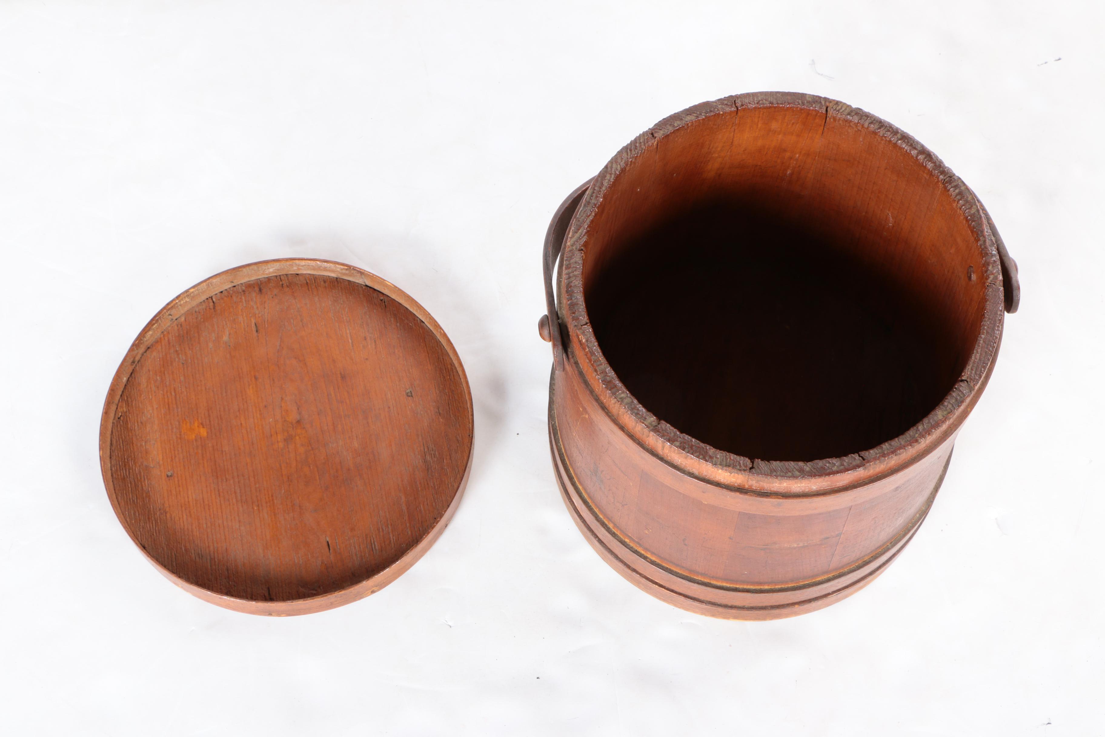 C. L. Russell & Co. Antique Wooden Pail with Lid