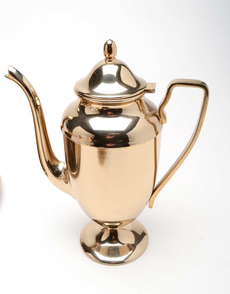 Dirilyte "Regal" Pattern Goldware Coffee and Tea Service