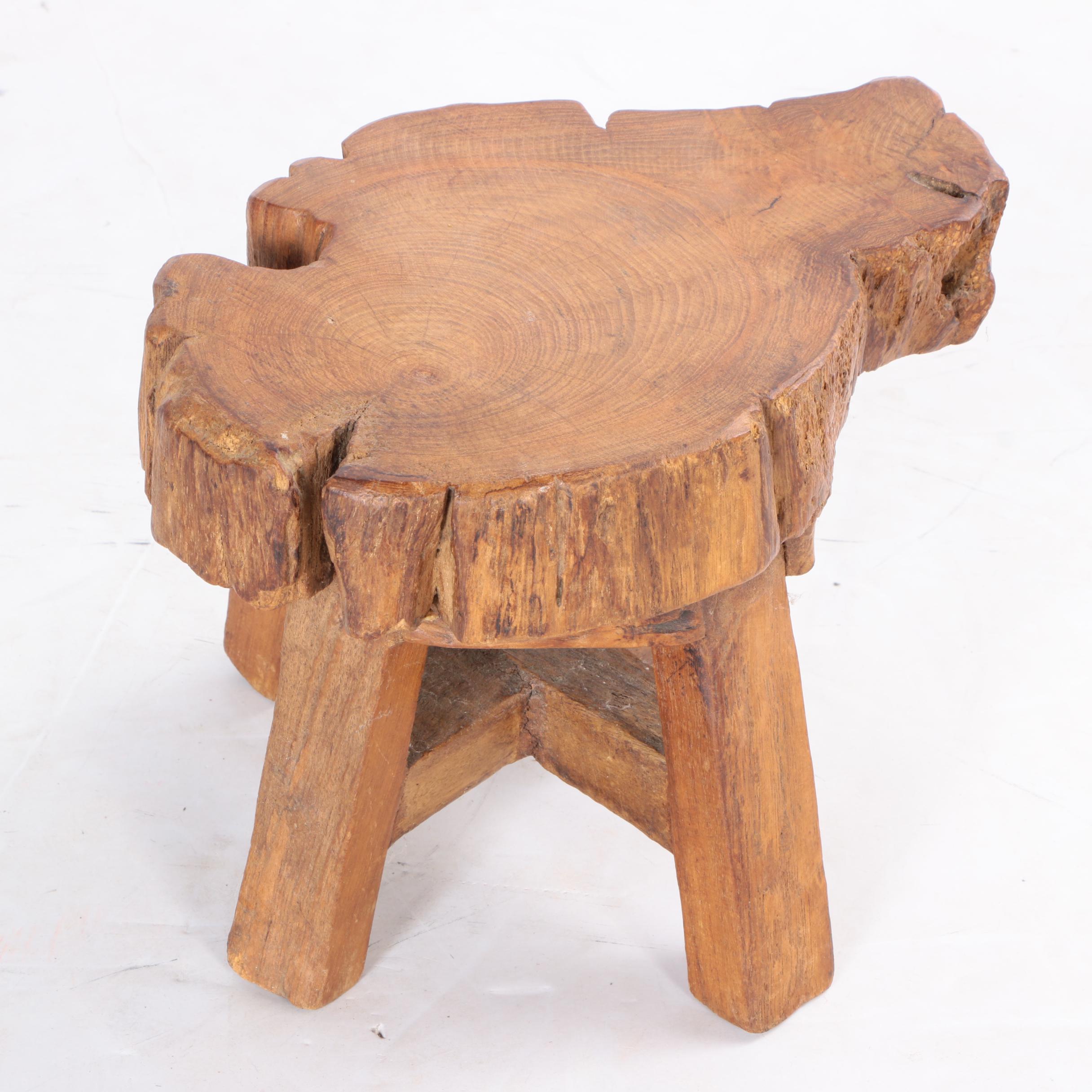 Two Handmade Wood Stools