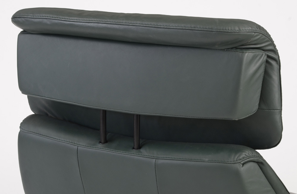 Green Leather "Stressless" Adjustable Chair and Ottoman by Ekornes / Norway