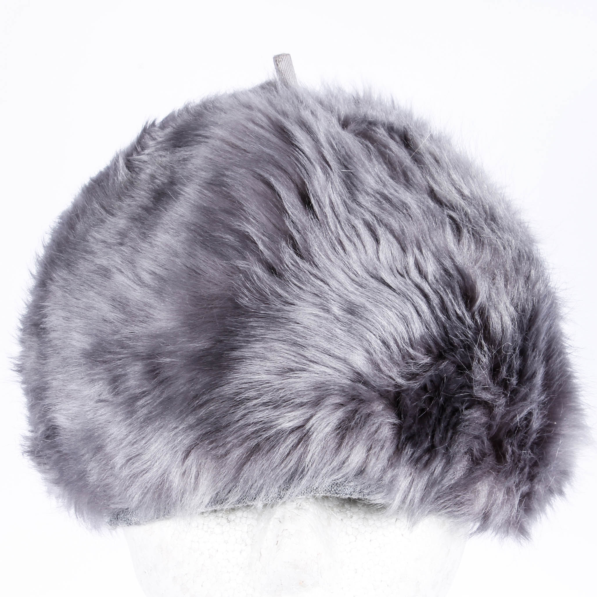 Vintage Grey Tuscan Lamb Fur Hat