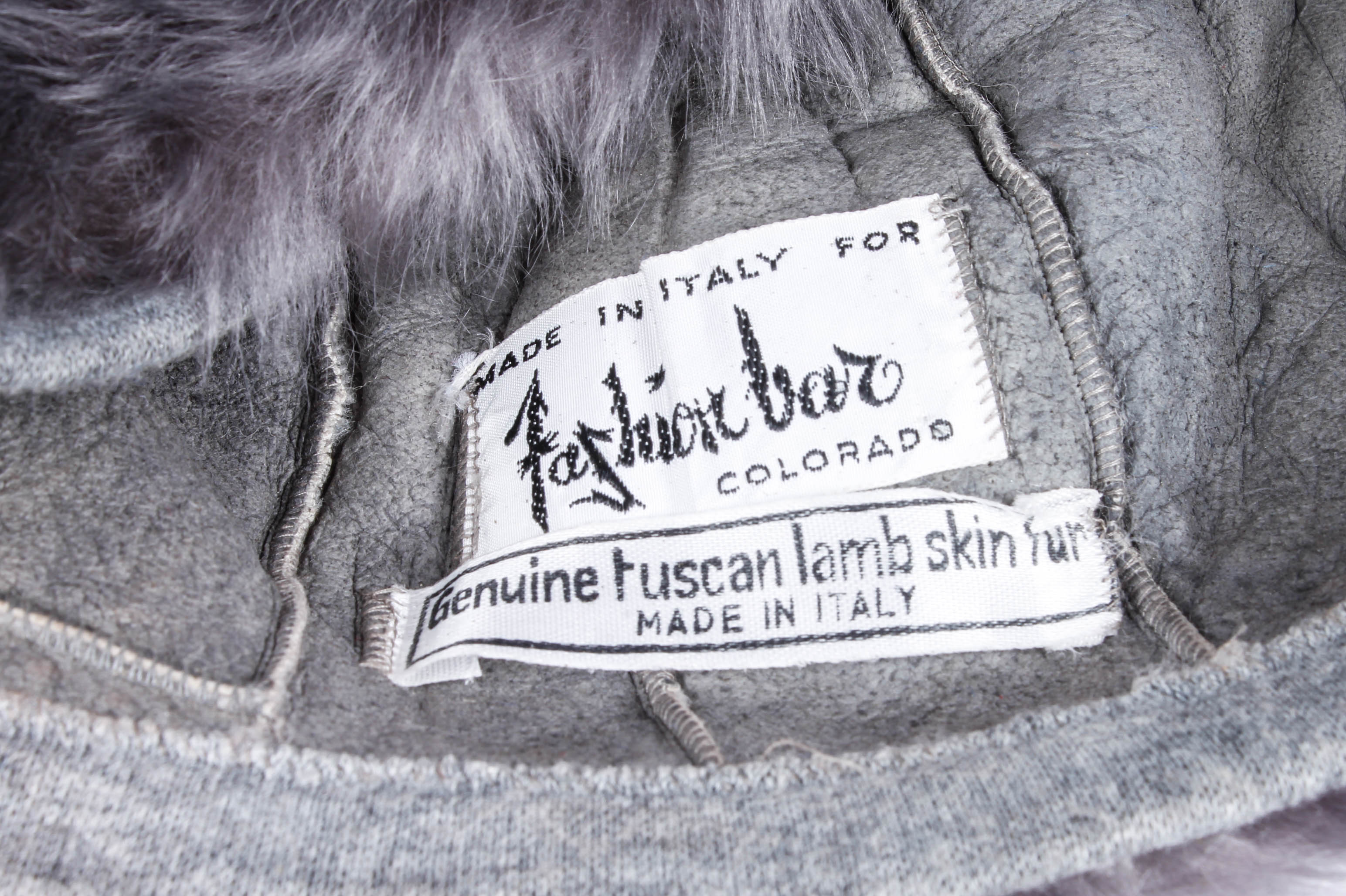 Vintage Grey Tuscan Lamb Fur Hat