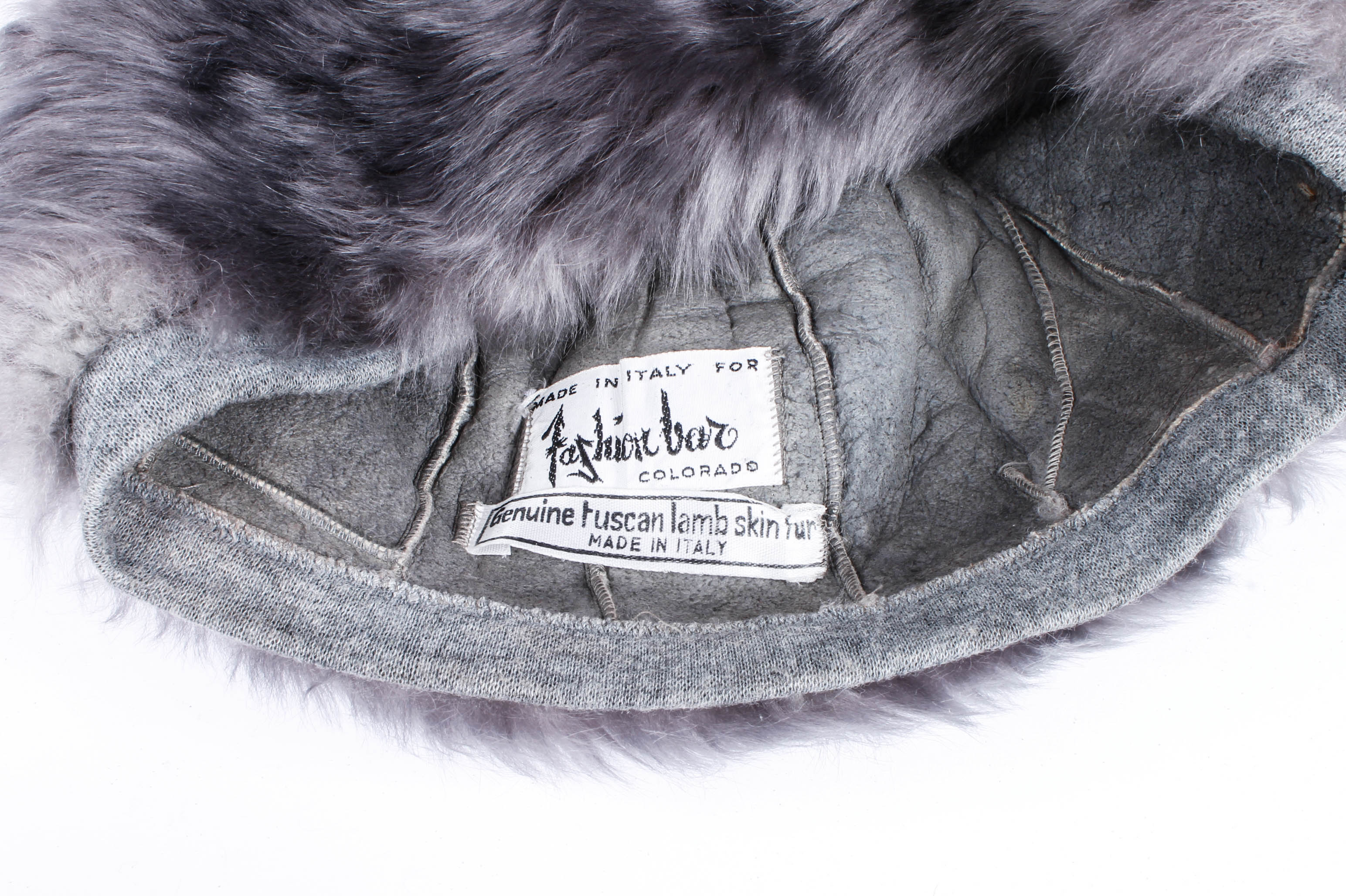 Vintage Grey Tuscan Lamb Fur Hat