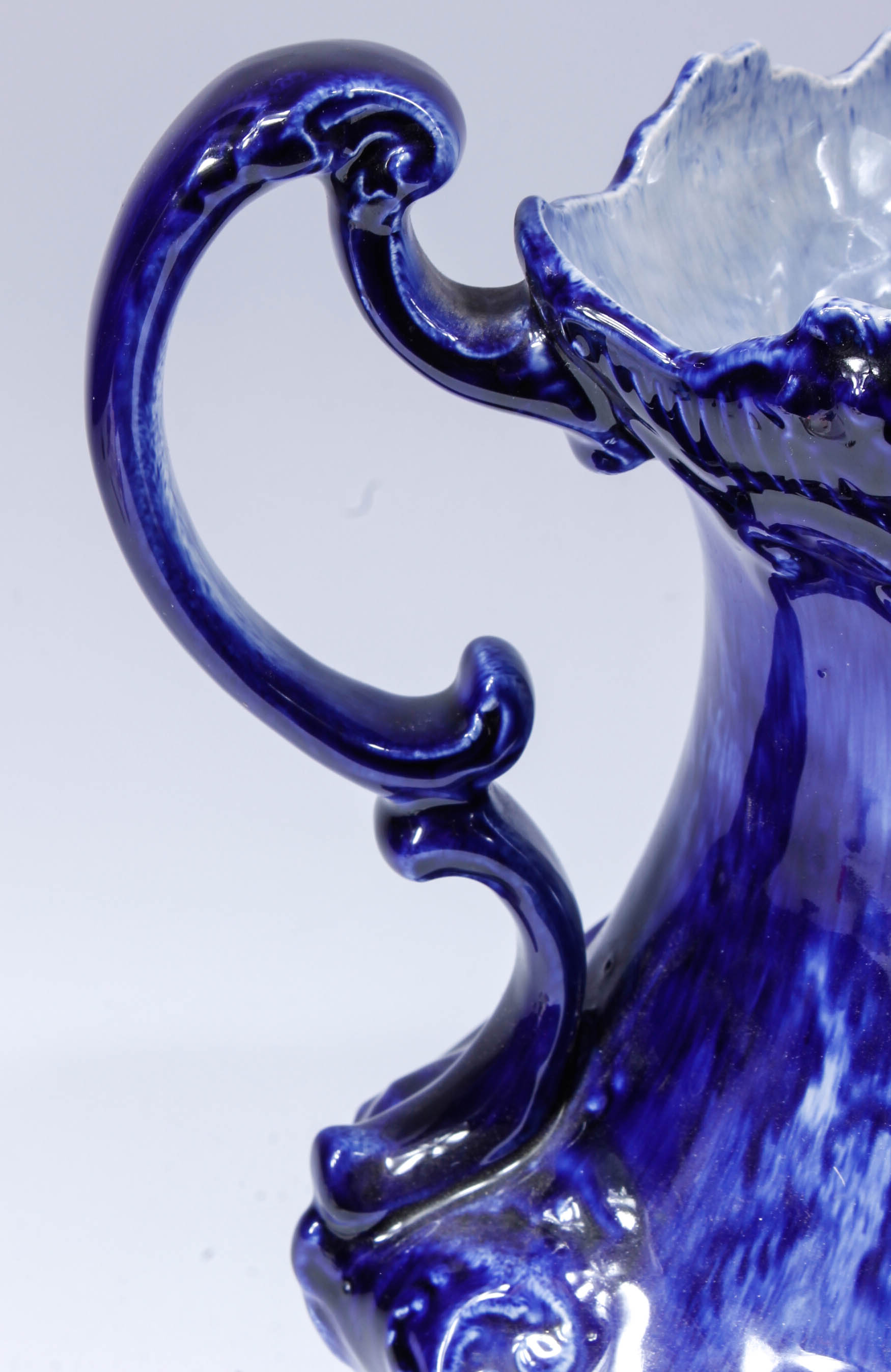 Vintage Blue and White Monarch Staffordshire English Pitcher and Wash Bowl Set