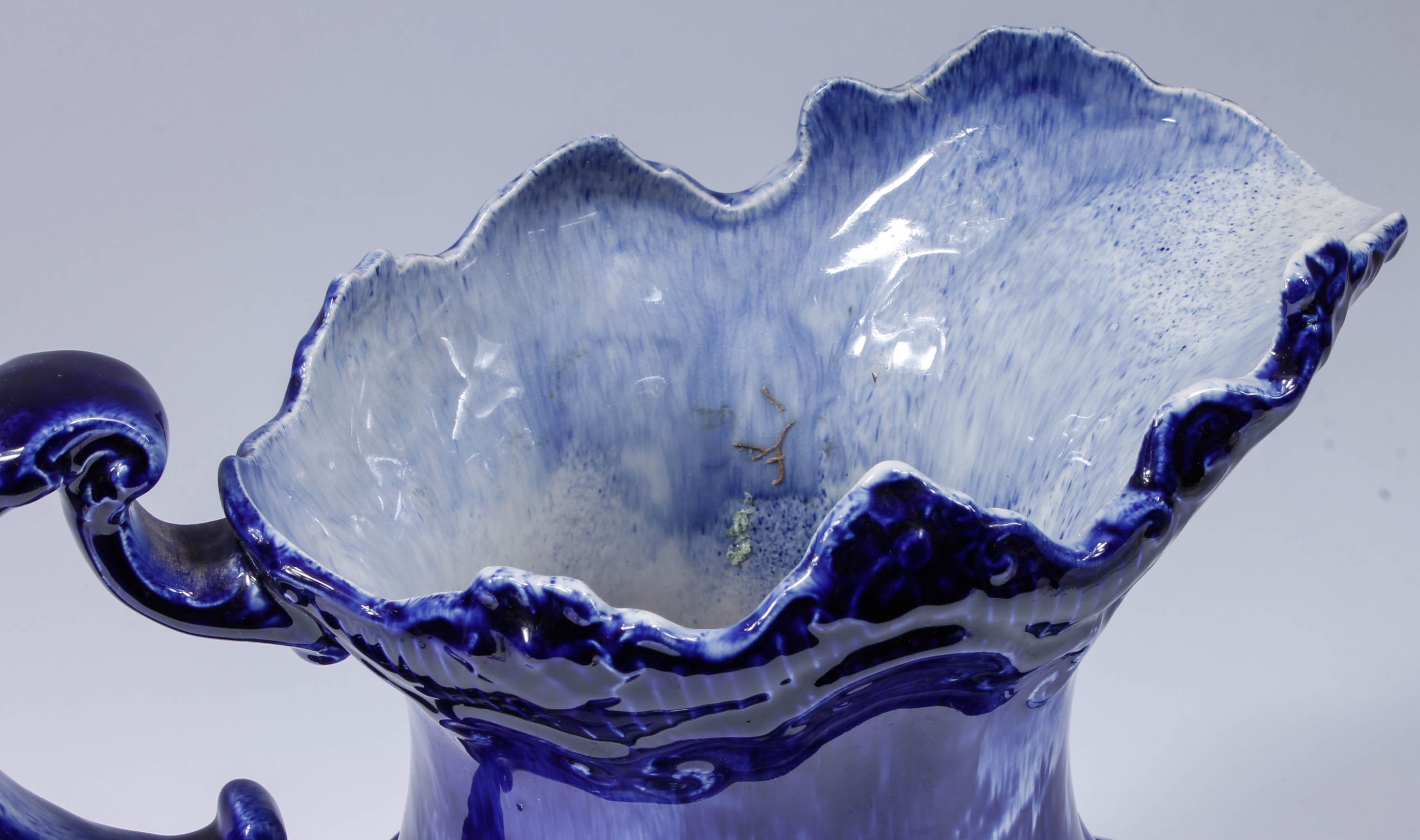 Vintage Blue and White Monarch Staffordshire English Pitcher and Wash Bowl Set