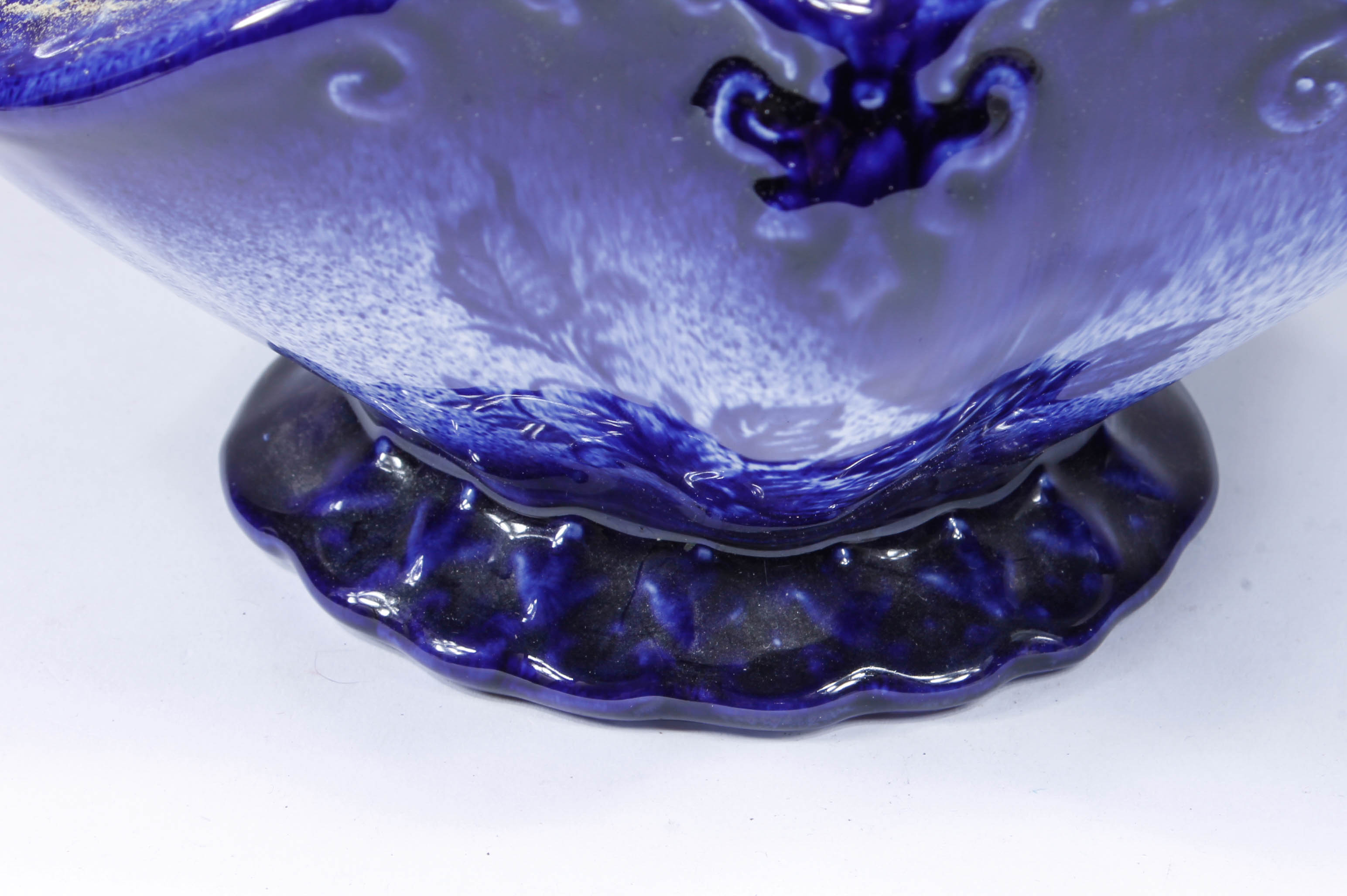 Vintage Blue and White Monarch Staffordshire English Pitcher and Wash Bowl Set