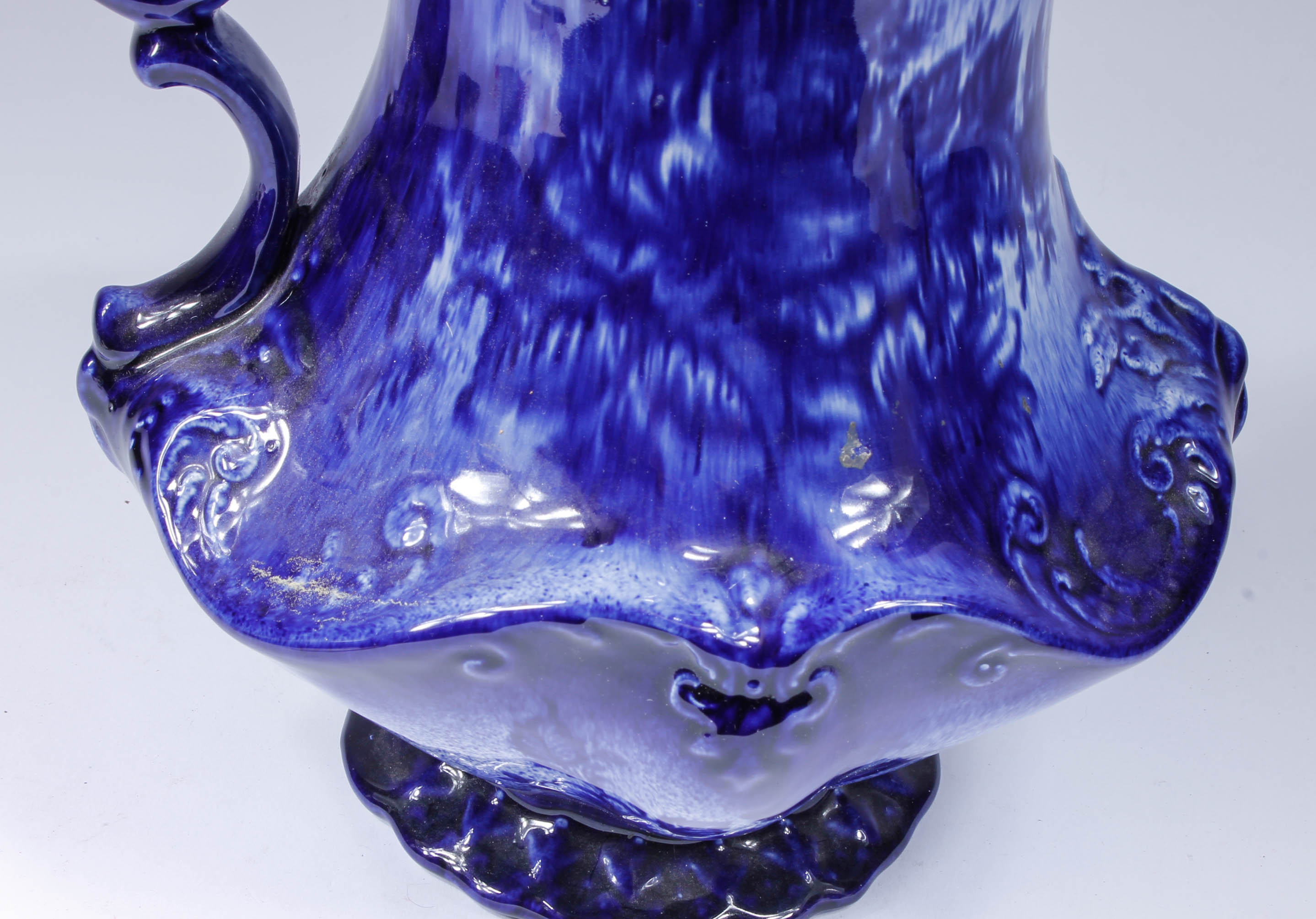 Vintage Blue and White Monarch Staffordshire English Pitcher and Wash Bowl Set