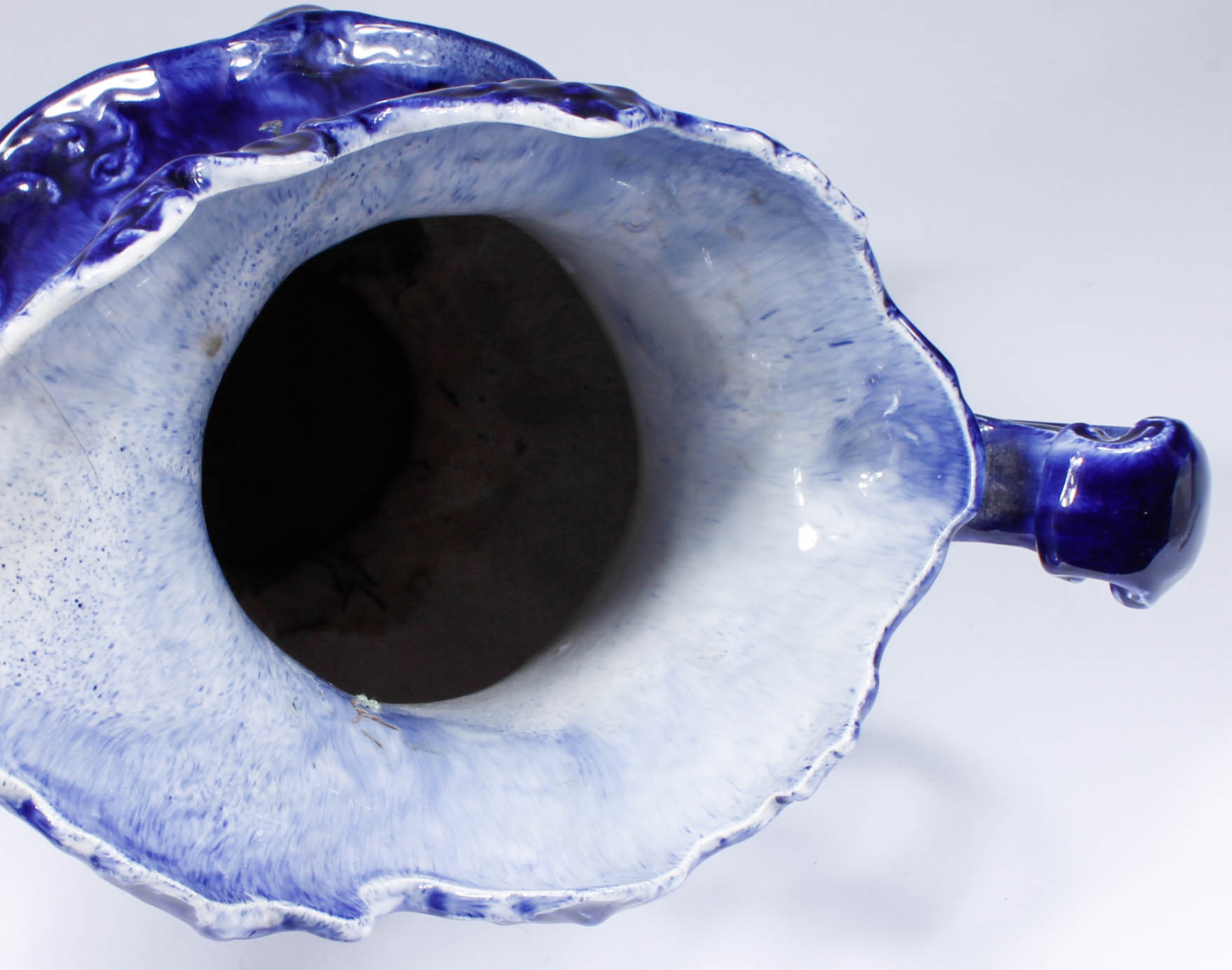 Vintage Blue and White Monarch Staffordshire English Pitcher and Wash Bowl Set