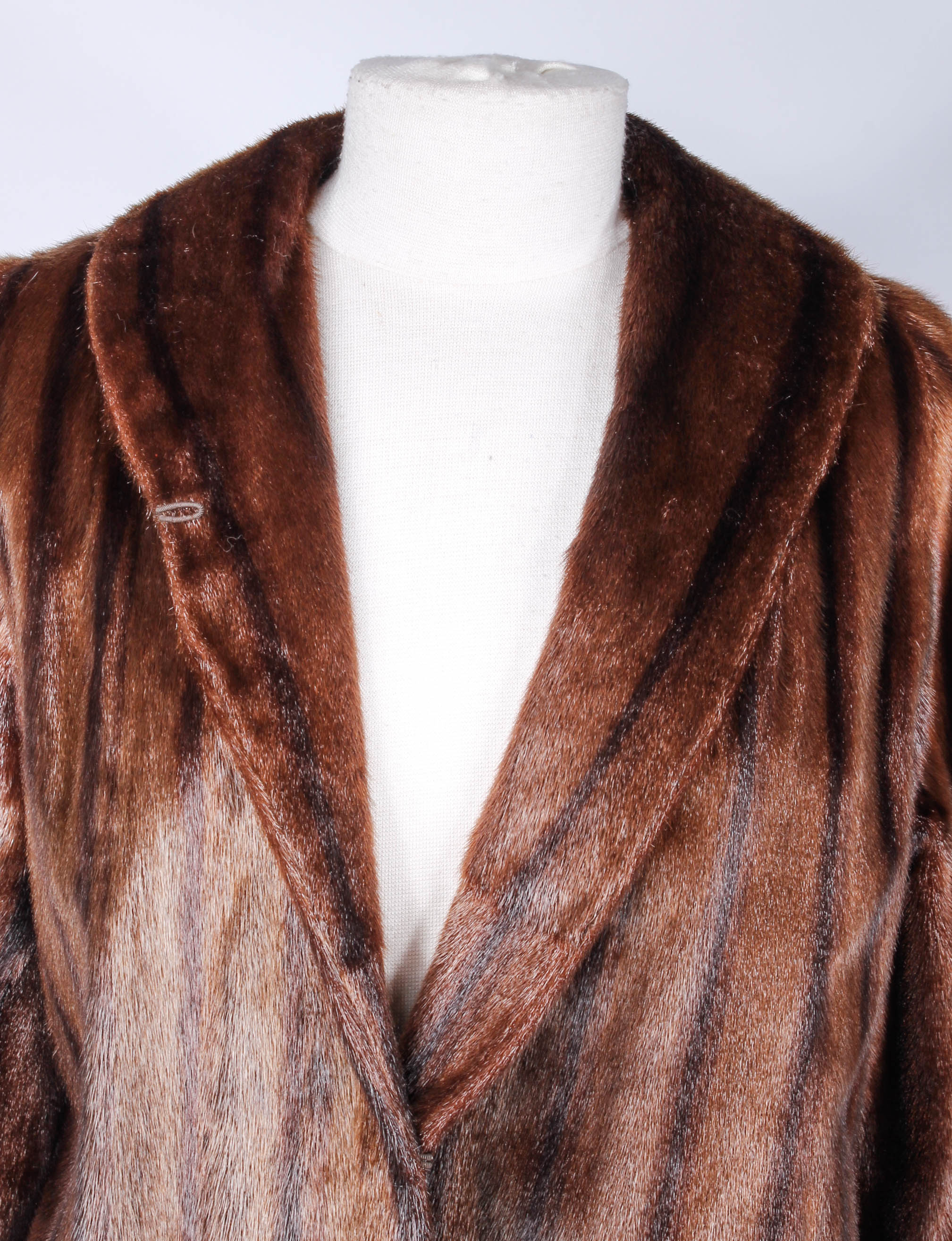 Vintage Mahogany Brown Marmot Fur Coat