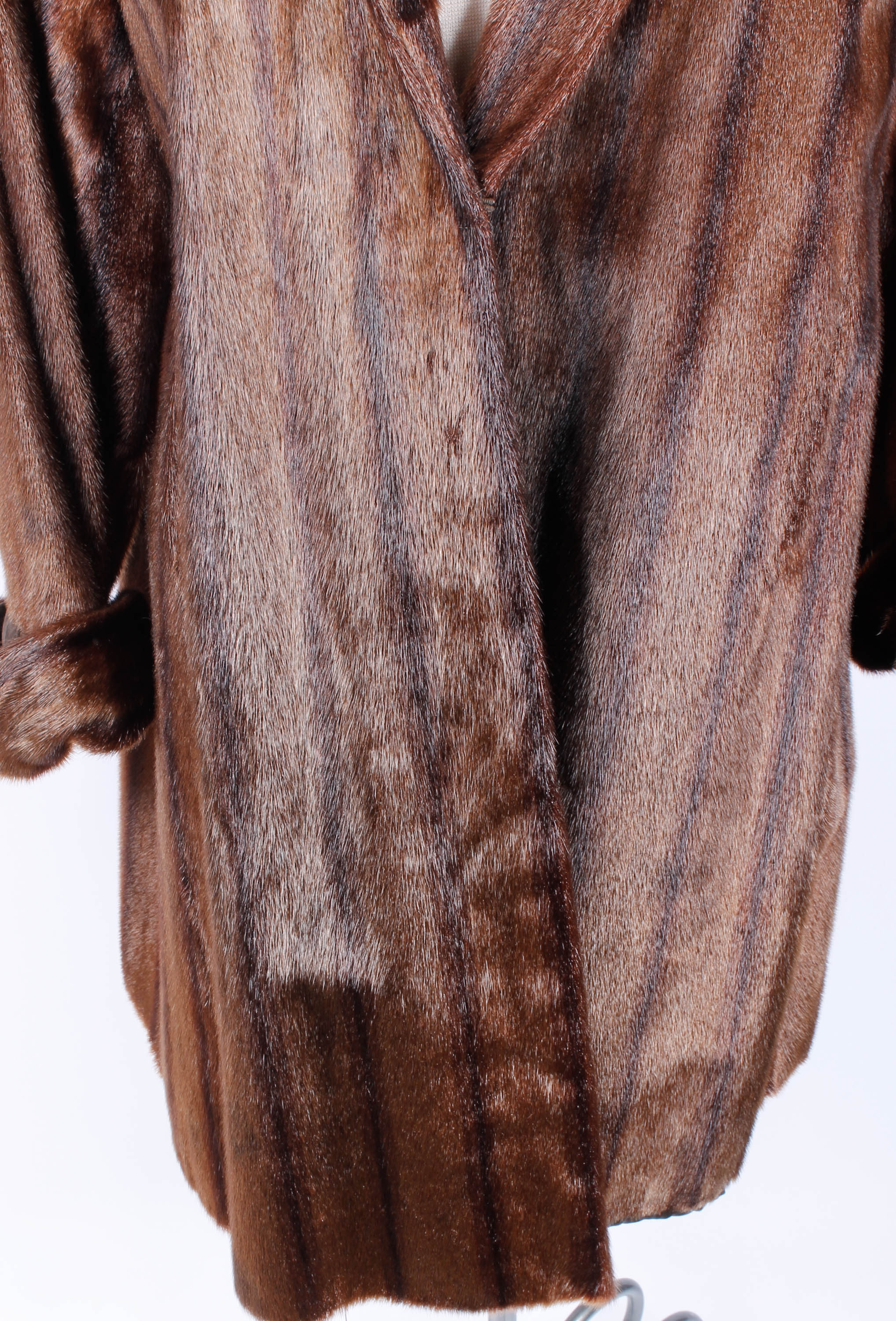 Vintage Mahogany Brown Marmot Fur Coat