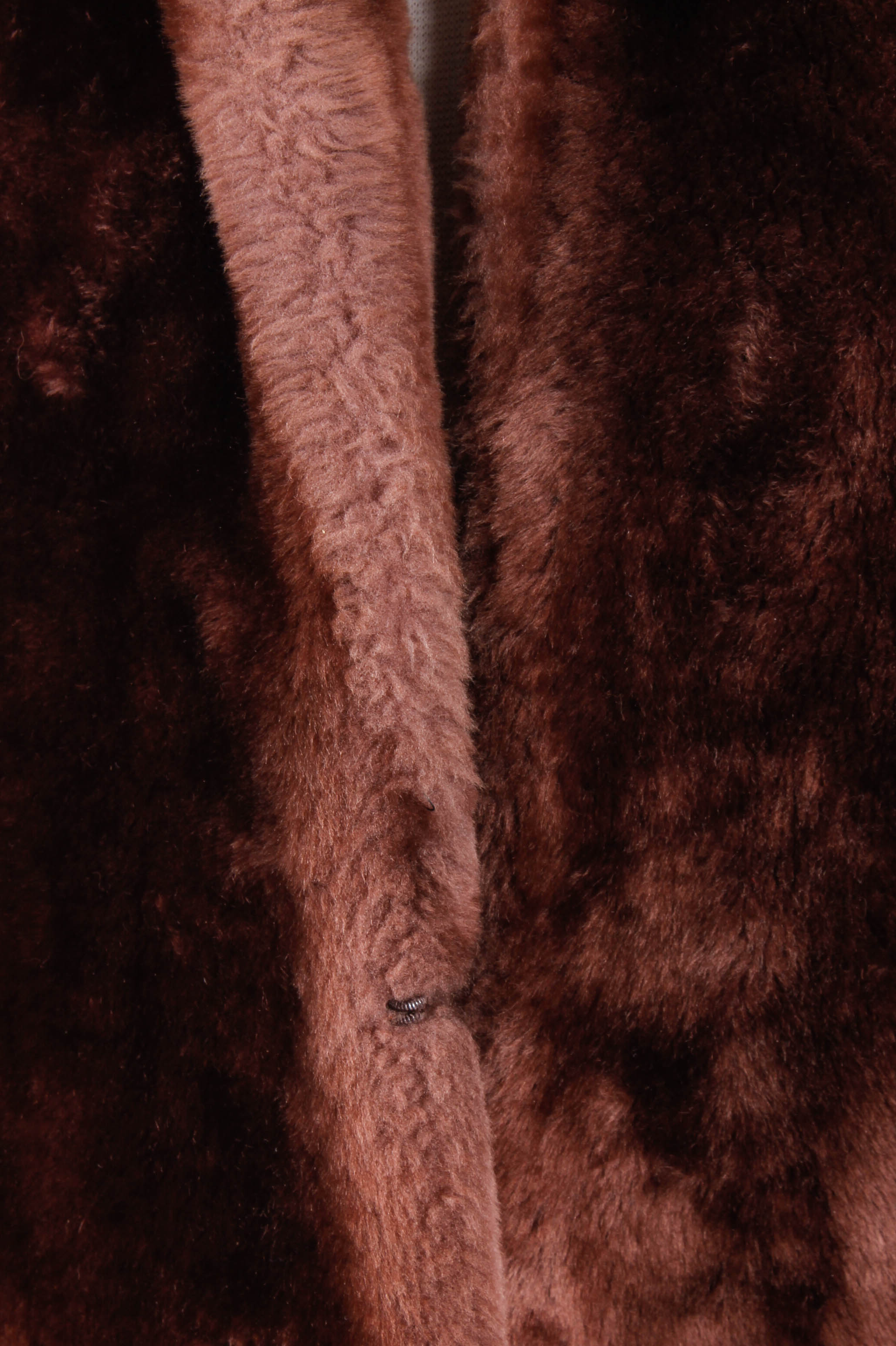 Plastic Processed Lambskin Mouton Fur Coat by Colbert