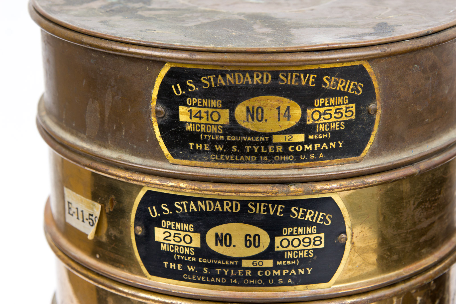 Ten Vintage Brass/Copper U.S. Standard Sieves