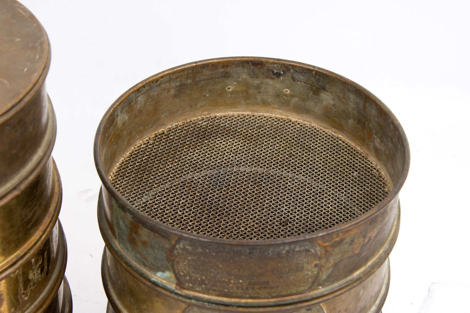 Ten Vintage Brass/Copper U.S. Standard Sieves