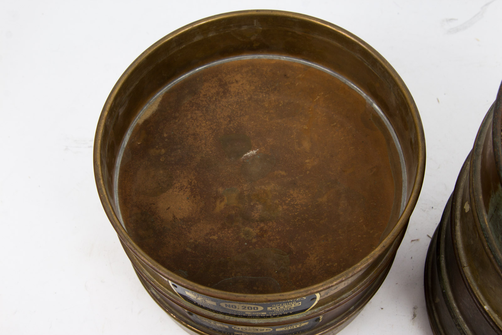 Ten Vintage Brass/Copper U.S. Standard Sieves