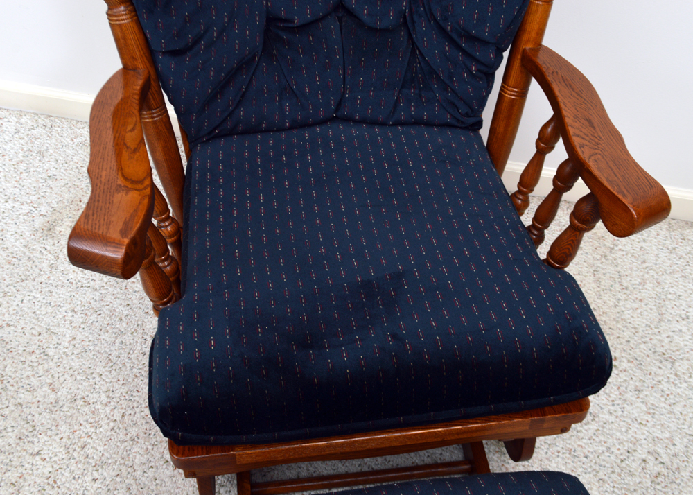 Oak Glider Rocker and Ottoman by Best Chairs, Inc.