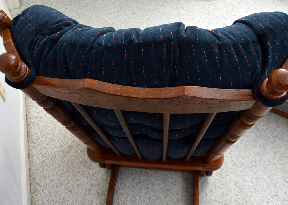 Oak Glider Rocker and Ottoman by Best Chairs, Inc.