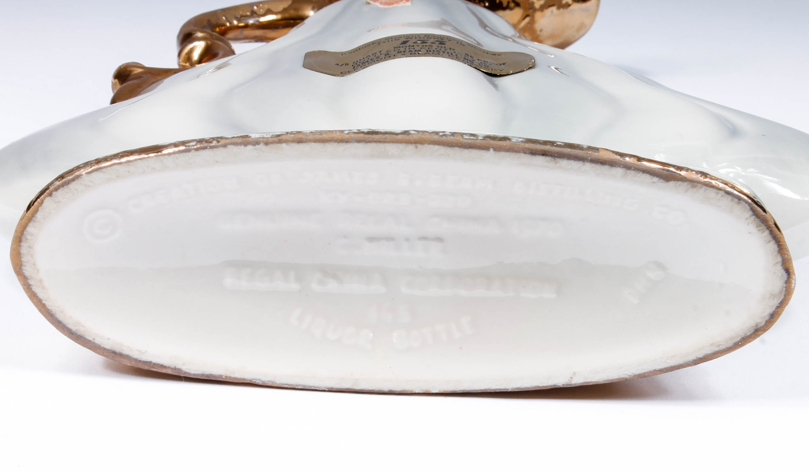 Vintage Jim Beam Ornate Gilded Porcelain Liquor Decanters