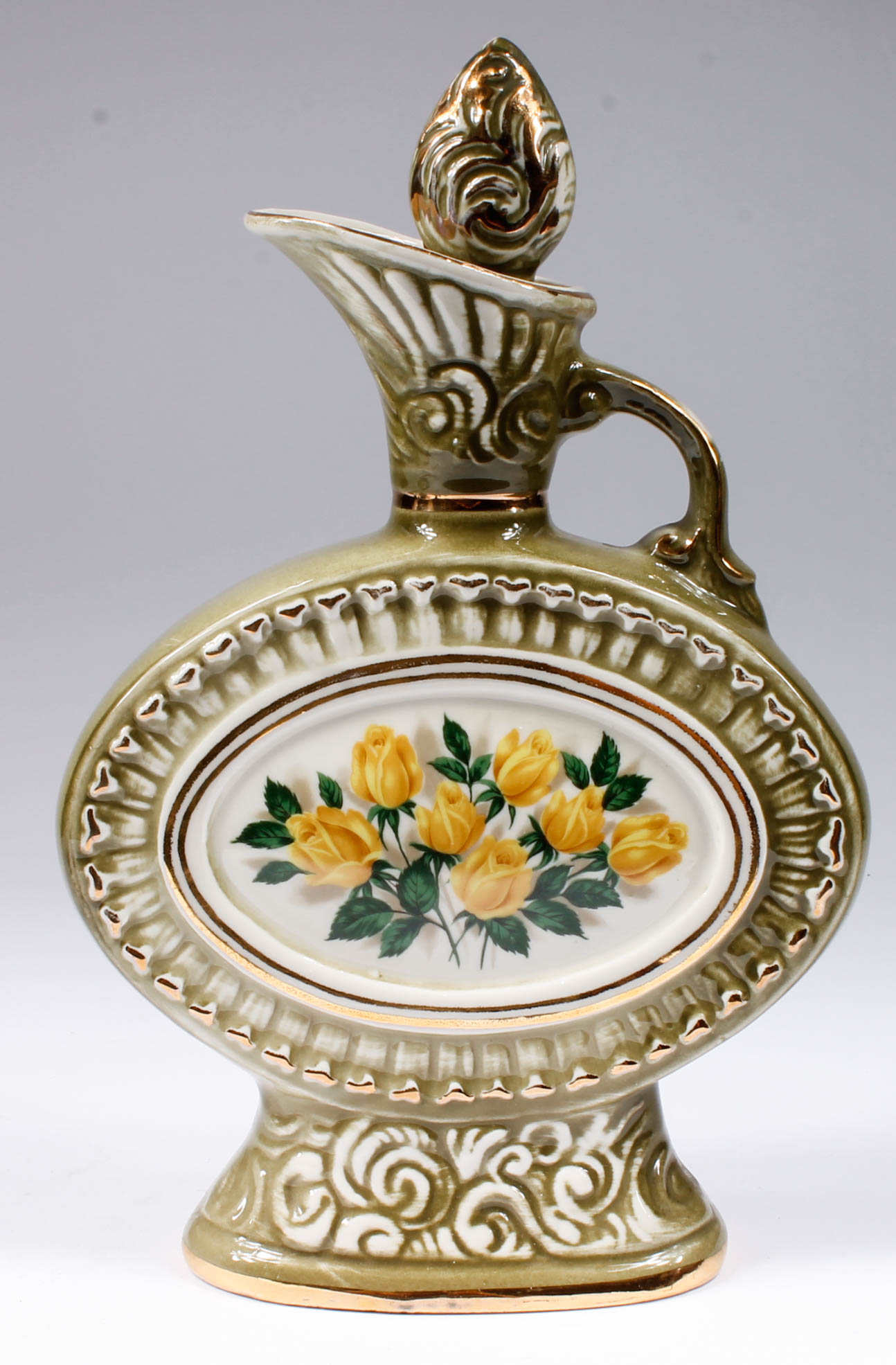 Vintage Jim Beam Ornate Gilded Porcelain Liquor Decanters