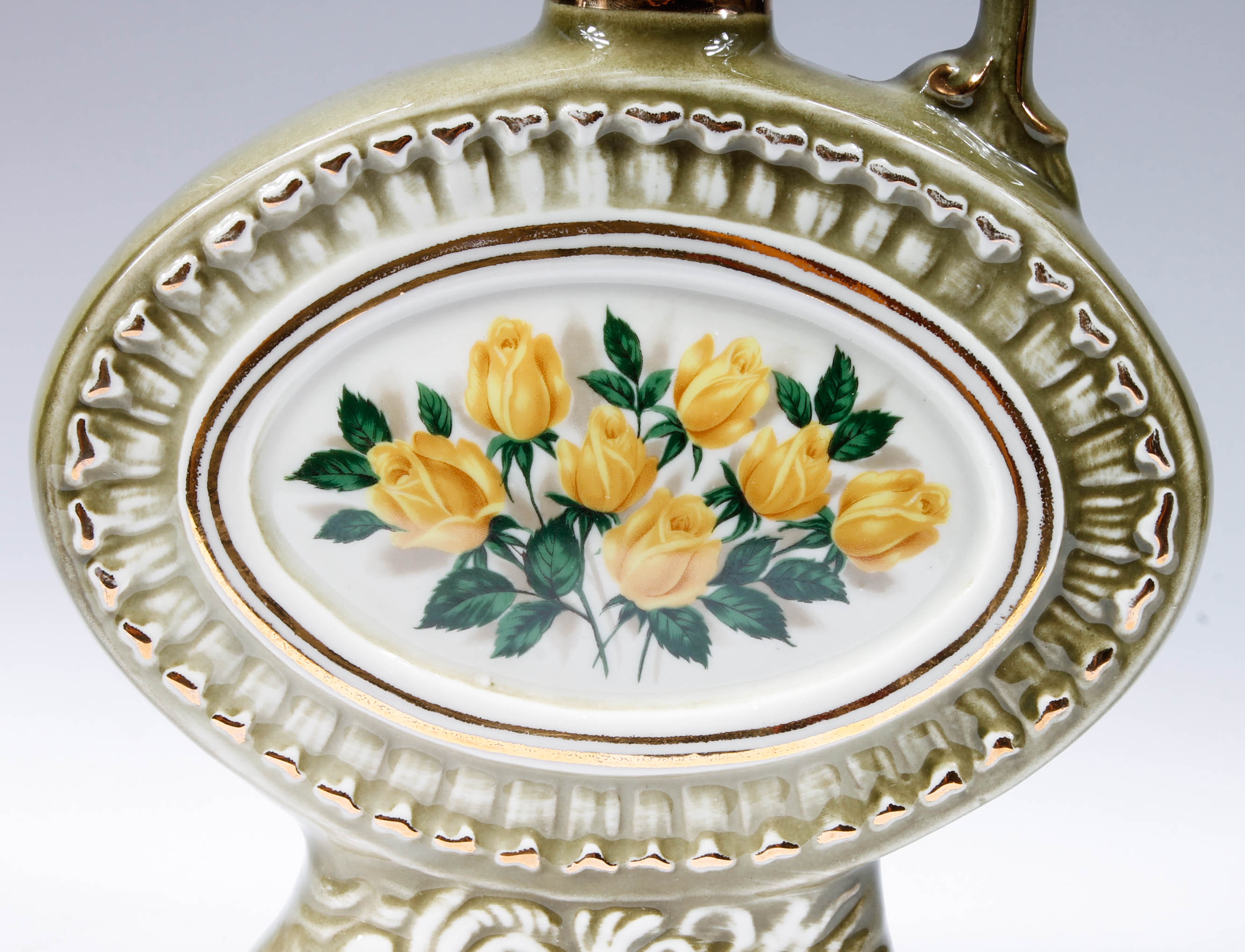 Vintage Jim Beam Ornate Gilded Porcelain Liquor Decanters