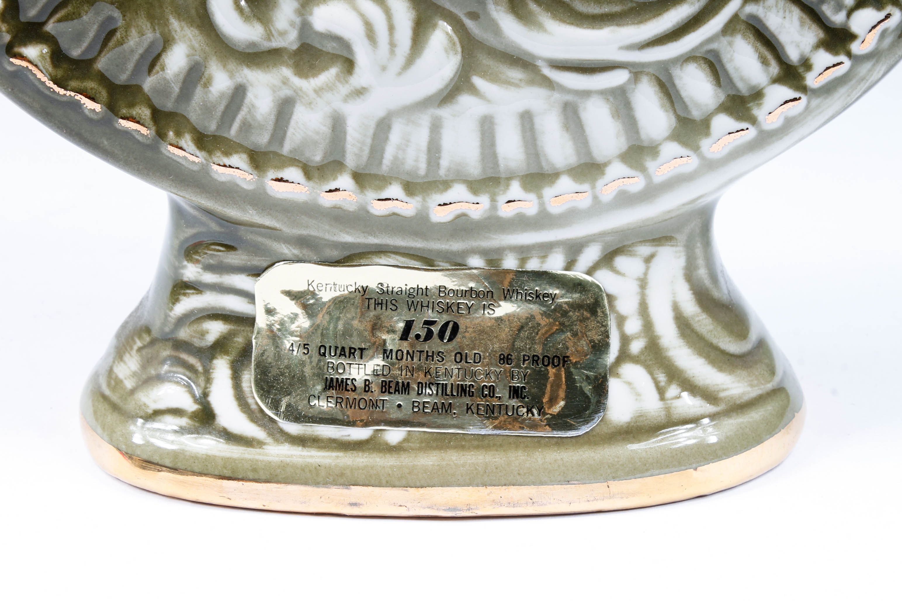 Vintage Jim Beam Ornate Gilded Porcelain Liquor Decanters