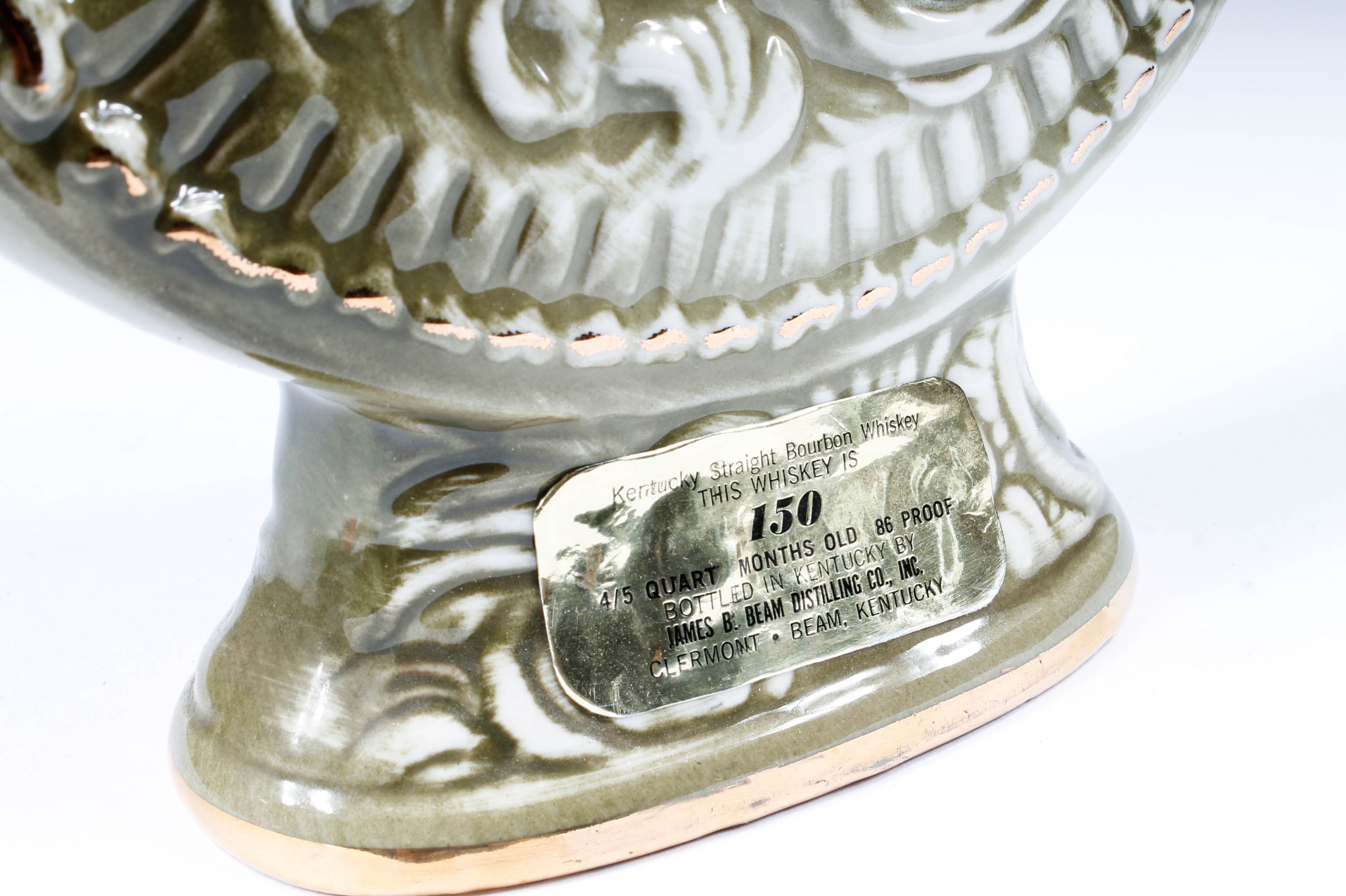 Vintage Jim Beam Ornate Gilded Porcelain Liquor Decanters