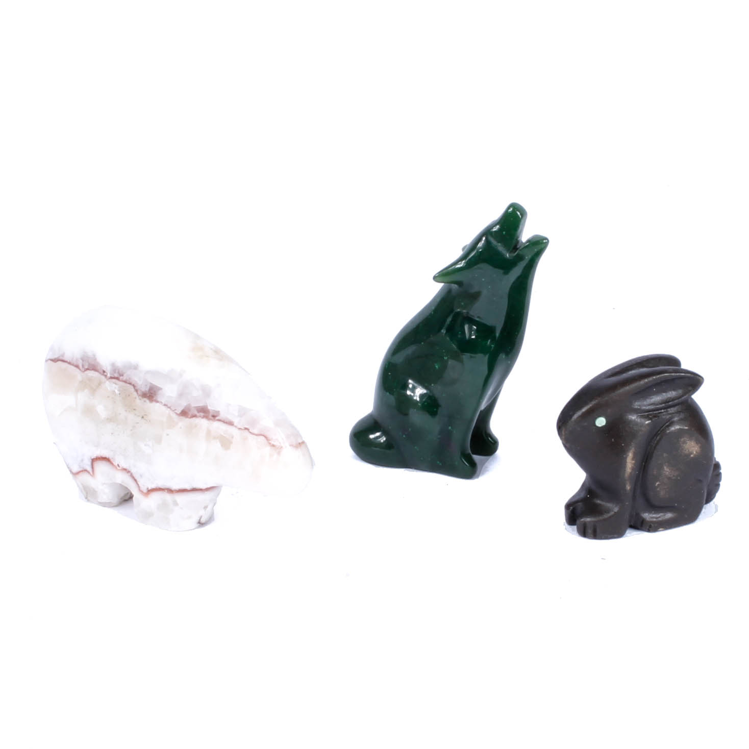 Variety of Small Stone and Metal Animal Figurines