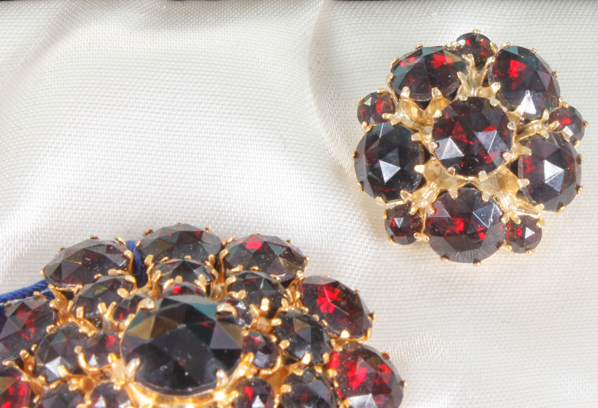 Vintage L.M.D. D'ver's New York Creations Costume Rhinestone Brooch and Earrings