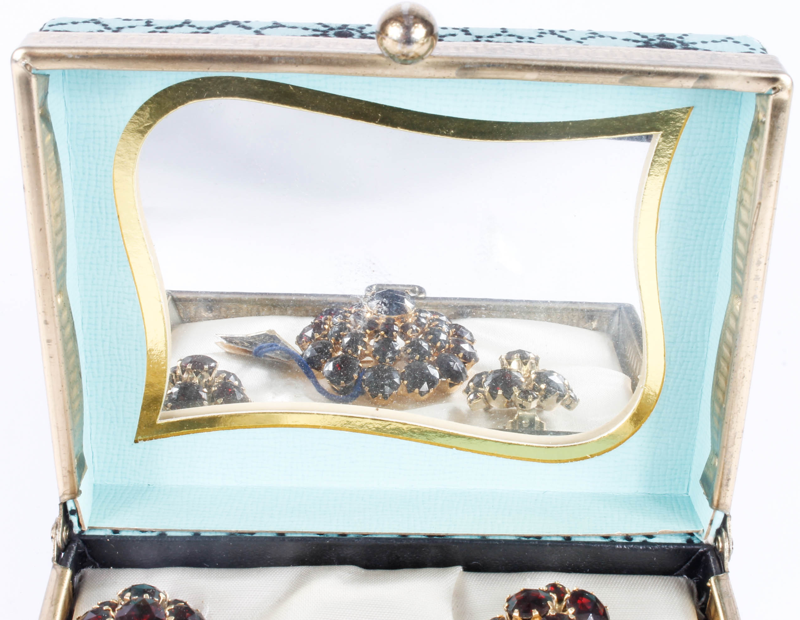 Vintage L.M.D. D'ver's New York Creations Costume Rhinestone Brooch and Earrings