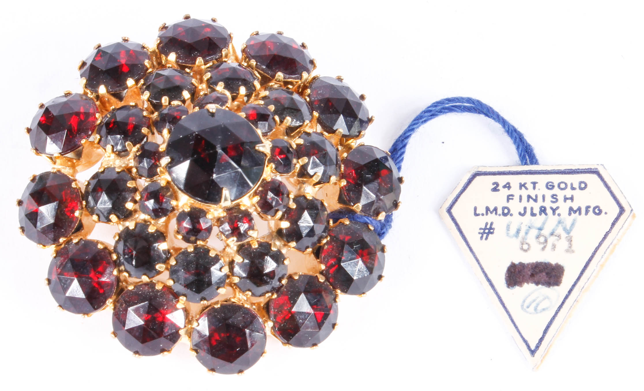 Vintage L.M.D. D'ver's New York Creations Costume Rhinestone Brooch and Earrings