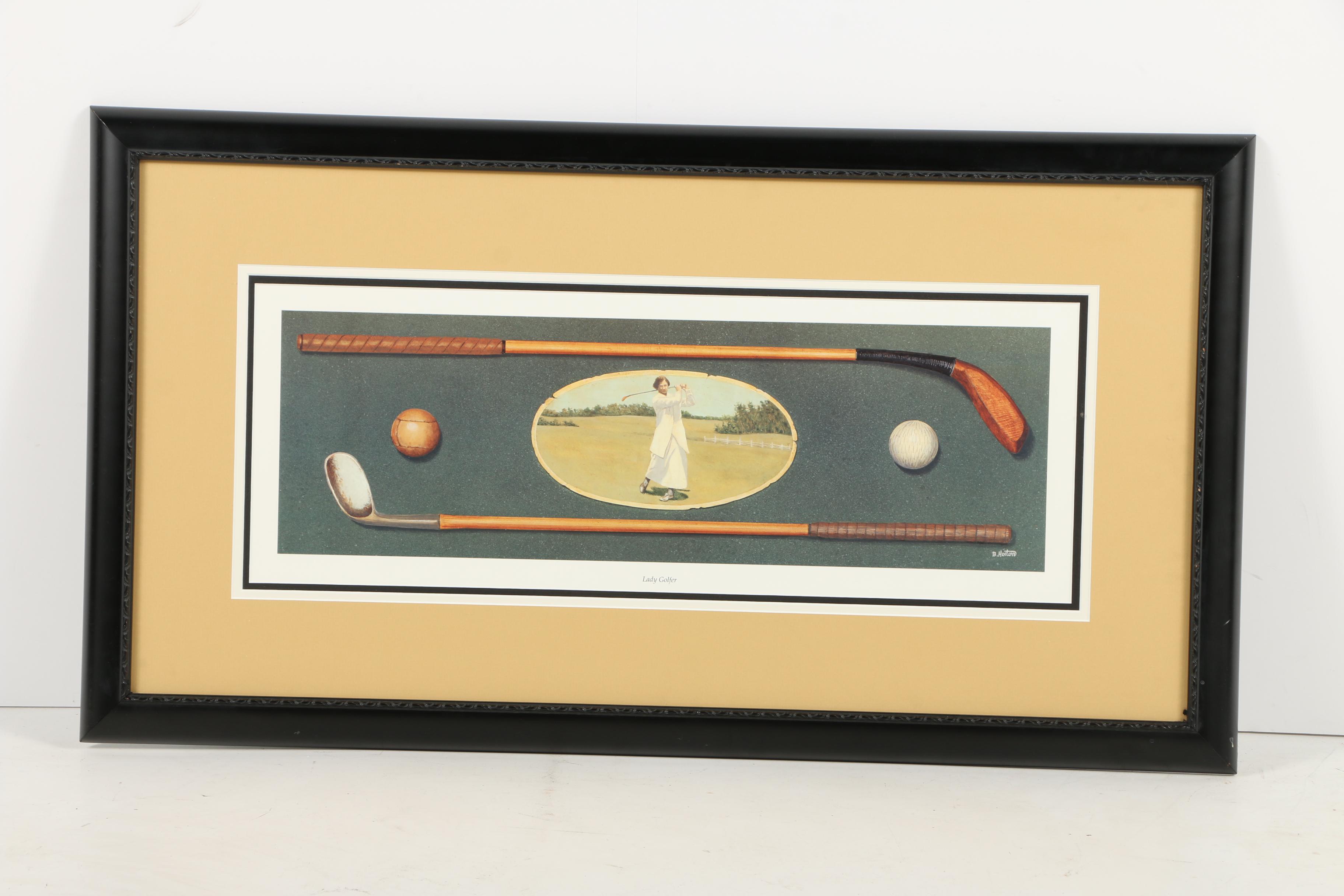 Offset Lithographs After Bernie Horton's "Lady Golfer" and "Gentleman Golfer"