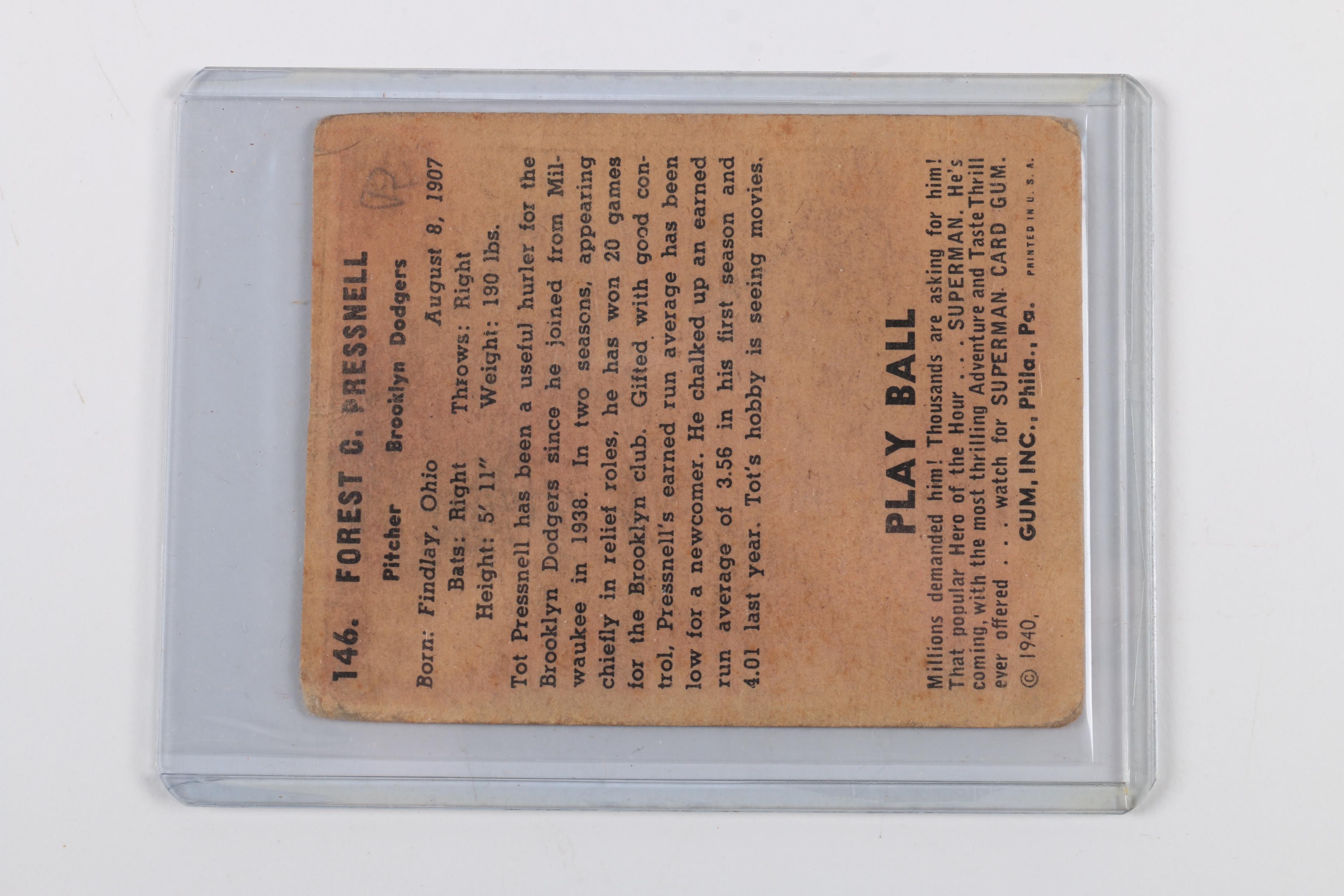 Collection of 1940 Bowman Baseball Cards