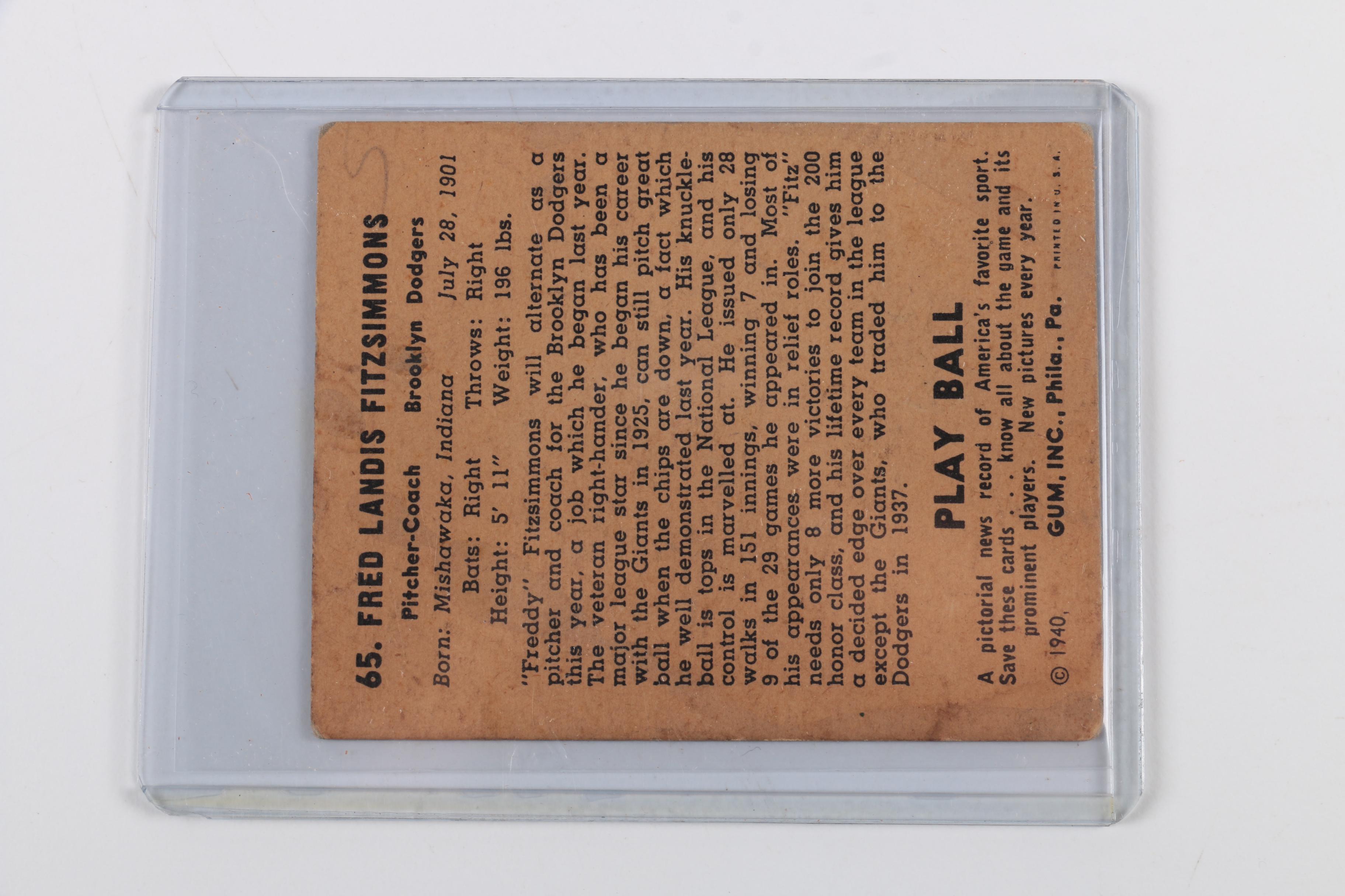 Collection of 1940 Bowman Baseball Cards